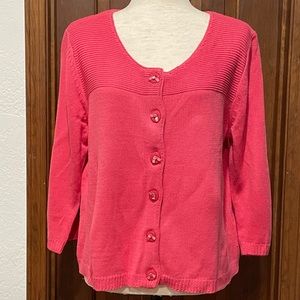 NWOT Pink 3/4 Sleeve Sweater Sz L